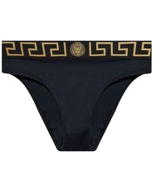 Versace Greca-Print Bikini Bottoms - Blue