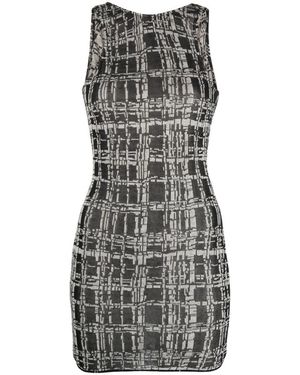 VITELLI Babele Jacquard Scoop Back Mini Dress - Black