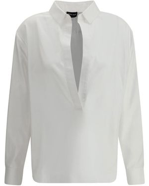 Giorgio Armani V-Neck Shirt - White