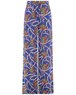 Stella Jean Printed High-Rise Trousers - Blue