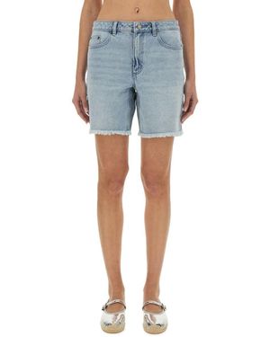 Michael Kors Denim Boyfriend Shorts - Blue