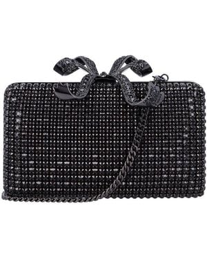 Self-Portrait Crystal Box Clutch - Black