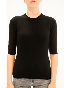 LA ROSE Maglia 3/4 Cashmere Nero - Black