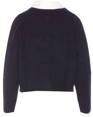 Essentiel Antwerp Haurel Dark Knitted Jacket - Blue