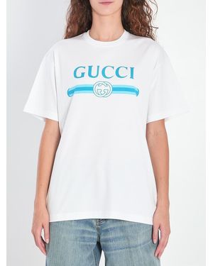 Gucci Logo Printed T-Shirt - White