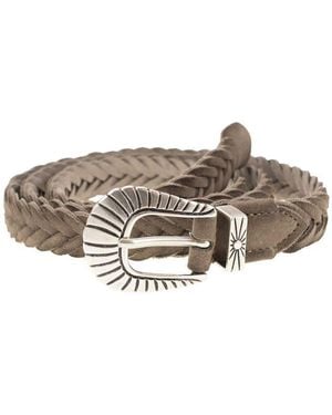 Alberto Luti Braided Leather Belt - Grey