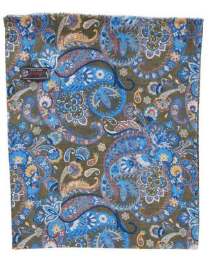 Ascot Bi-Fantasy Silk Scarf Accessories - Blue