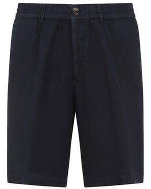 Brunello Cucinelli Relaxed Fit Linen Bermudas For - Blue