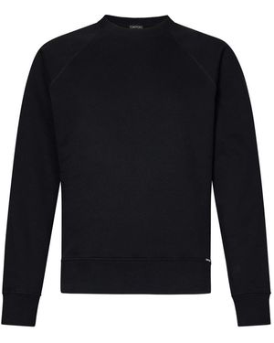 パーカー・フーディ Tom Ford Black Fleece Crewneck Sweatshirt With Signature Tom Ford Sweatshirts Hoodies for Men | Editorialist