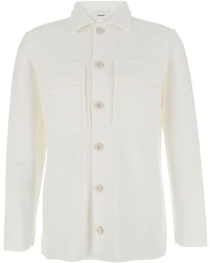 Lardini Shirt With Classic Collar And Two Front Patch Pockets - White