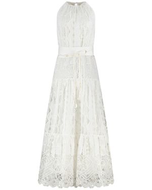 Pinko La Cura Broderie Anglaise Dress - White