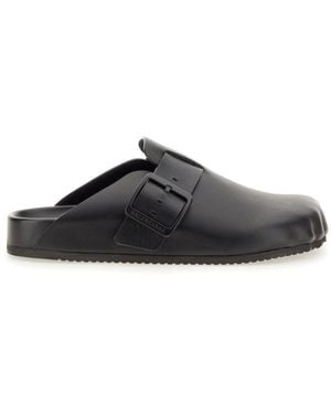 Balenciaga Luxurious Bovine Leather Sabot Sandals - Black