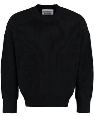 Isabel Marant Modern Wool Crew-Neck Jumper - Black