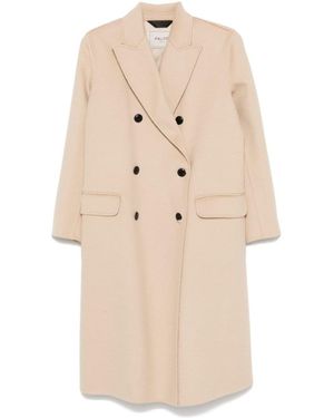 Paltò Arianna Wool Double-Breasted Coat - Natural