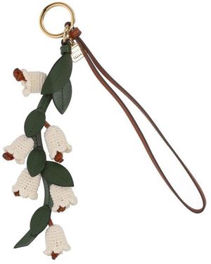 Miu Miu Floral-Appliqué Tag - White