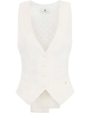 Elisabetta Franchi Gabardine Waistcoat - White