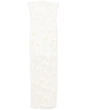 ROTATE BIRGER CHRISTENSEN Flower Mesh Tube Dress - White