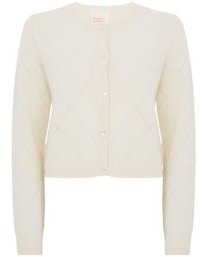 ABSOLUT CASHMERE Perforated Cashmere Cardigan - White