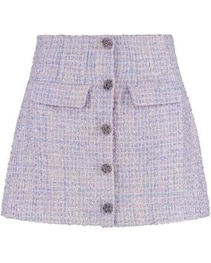 Self-Portrait Knitted Mini Skirt - Purple