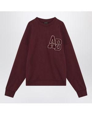 Anine Bing Miles Letterman Burgundy Sweatshirt - Purple