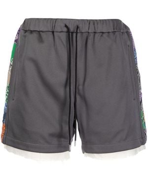 Children of the discordance Bandana Print Shorts - Grey