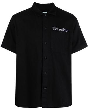 Aries Logo Short Sleeves Shirt - Black