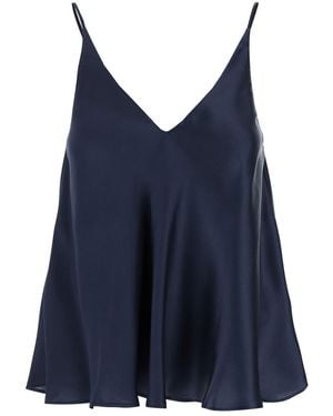 Semicouture Satin Sleeveles Top - Blue