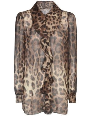 Dolce & Gabbana Luxe Leopard Print Blouse - Brown