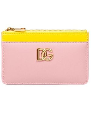 Dolce & Gabbana Calfskin Card Holder - Pink