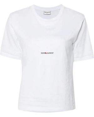 Saint Laurent Logo-Print T-Shirt - White