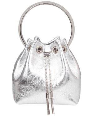 Jimmy Choo Metallic Leather Handbag - White