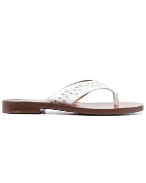 CHLOE X ERES Paz Leather Thong Sandals - White