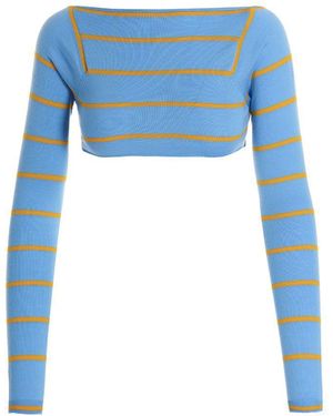 Emilio Pucci Cut-Out Cropped Jumper - Blue