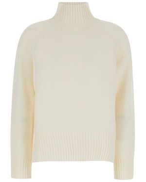 Allude High Neck Jumper - White