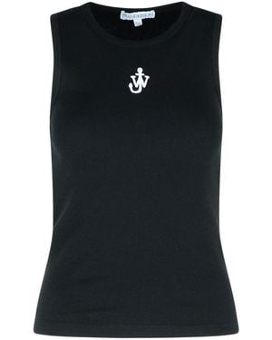 JW Anderson 'Anchor' Cotton Tank Top - Black