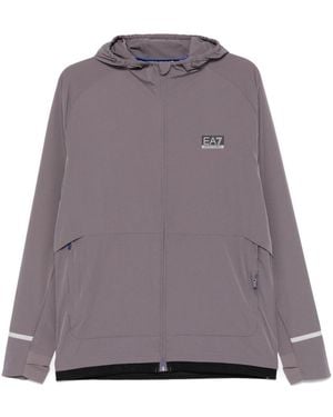 EA7 Logo Nylon Track Jacket - Purple