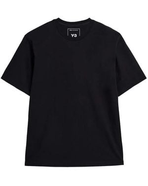 Y-3 Back Graphic Print Cotton T-Shirt - Black