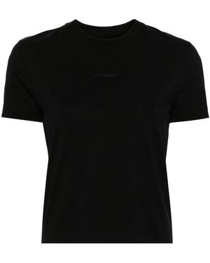 Jacquemus ' Gros Grain Logo T-Shirt, Short Sleeves, , 100% Cotton, Size: Small - Black