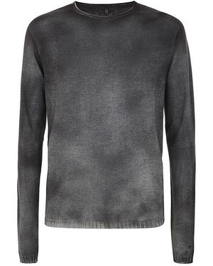 MD75 Regular Crew Neck Jumper With Ribbed Neck - Grey