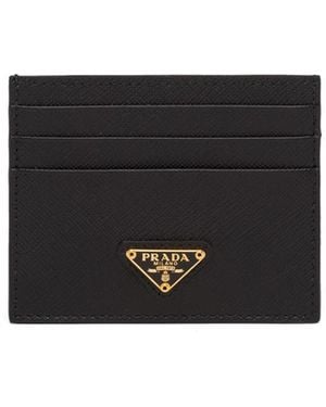 Prada Saffiano Card Holder Accessories - Black