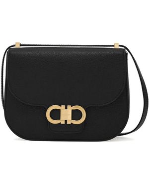 Ferragamo Double Gancini Crossbody Bag in Green | Lyst