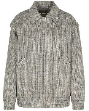 Golden Goose Wool Blend Bomber Jacket - Grey