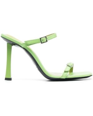 BY FAR Flick Leather Mules - Green