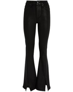 PAIGE Flared Jeans With Side Slits And Luxurious Fabric Blend - Black