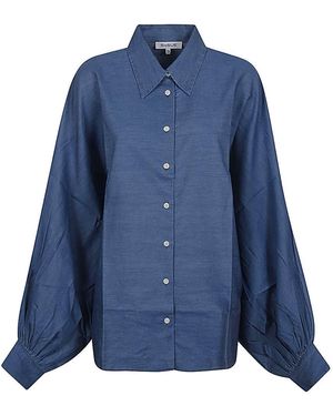 SOSUE Antonia Oversized Denim Blouse - Blue