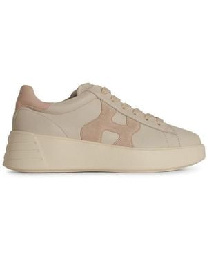 Hogan 'Rebel H562' Leather Trainers - Natural