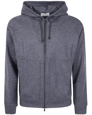 FILIPPO DE LAURENTIIS Long Sleeves Hoodie Fullzip - Blue