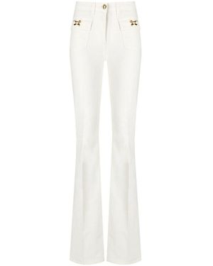 Elisabetta Franchi Ivory Cotton Jeans - White