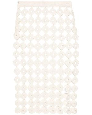 Wales Bonner Stanza Knit Skirt - White