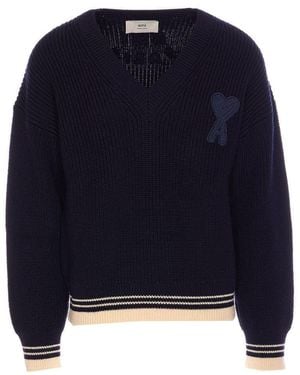 Ami Paris Jumpers - Blue